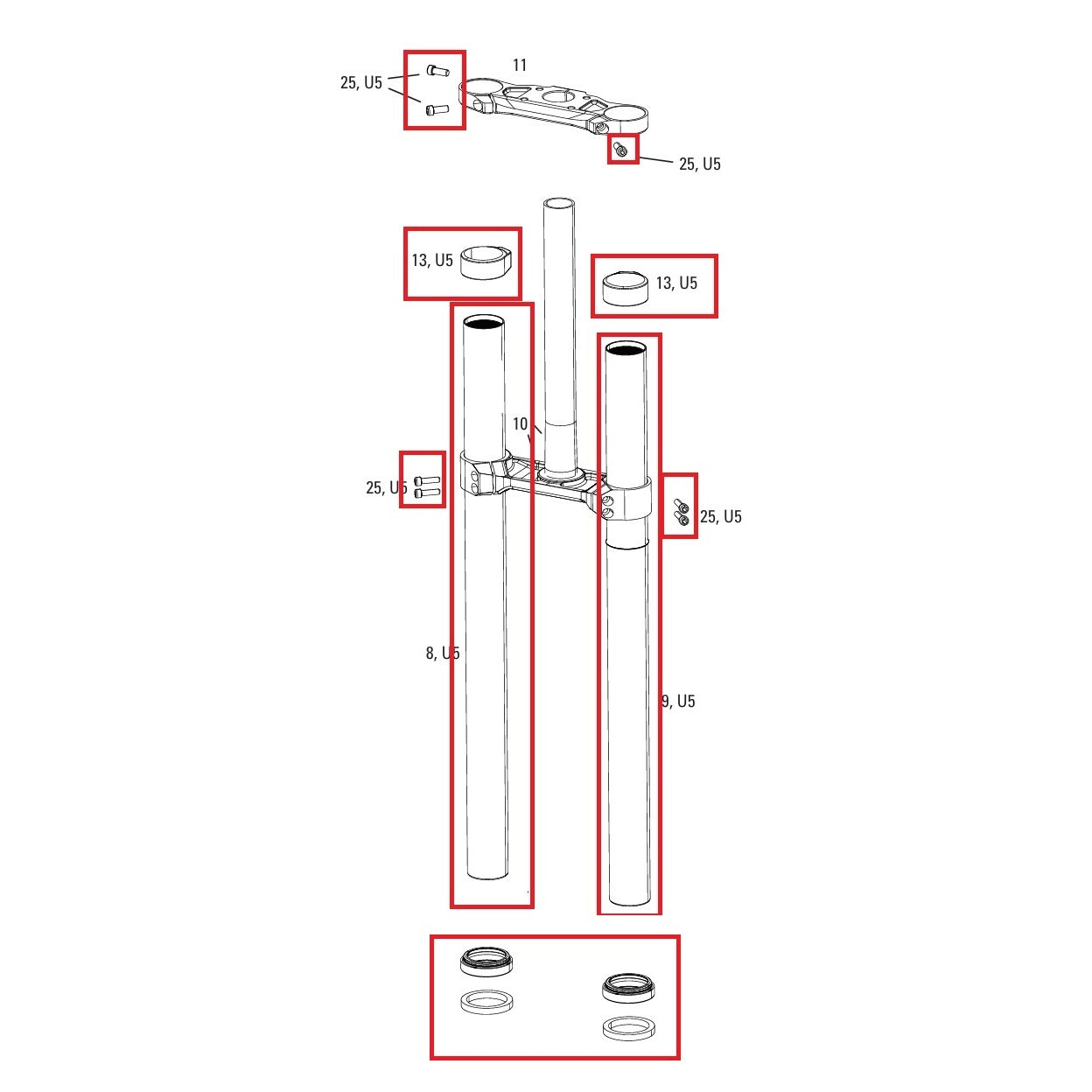 ROCKSHOX BOXXER D1 sukeltajan päivityssarja (2024+)
