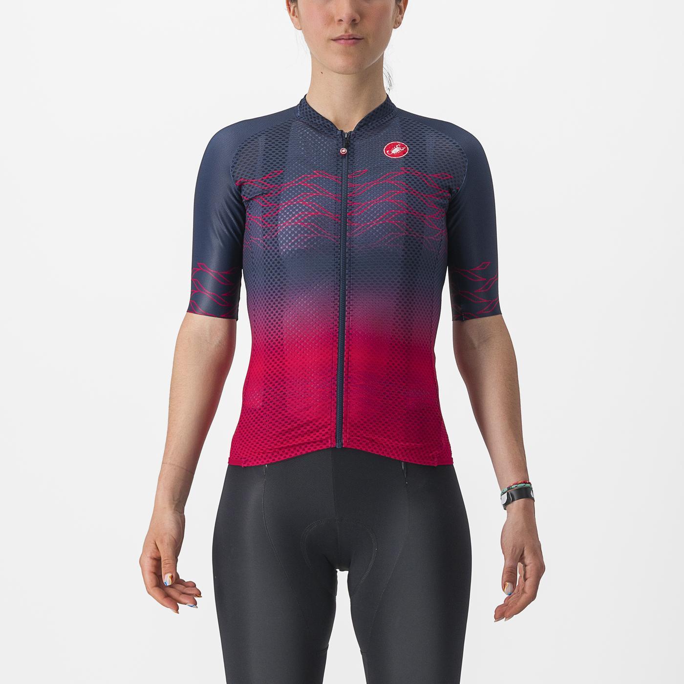 CASTELLI CLIMBER'S 2.0 W Naisten lyhythihainen trikoo Navy/Pinkki