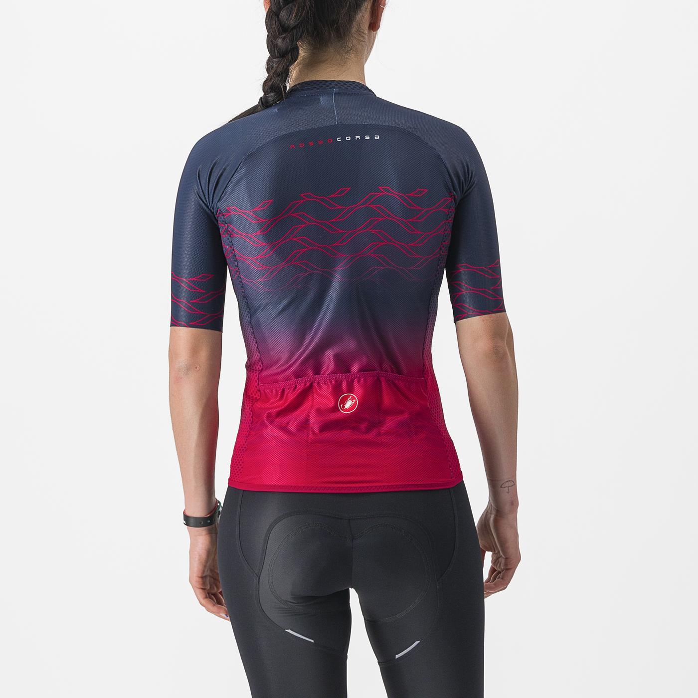 CASTELLI CLIMBER'S 2.0 W Naisten lyhythihainen trikoo Navy/Pinkki