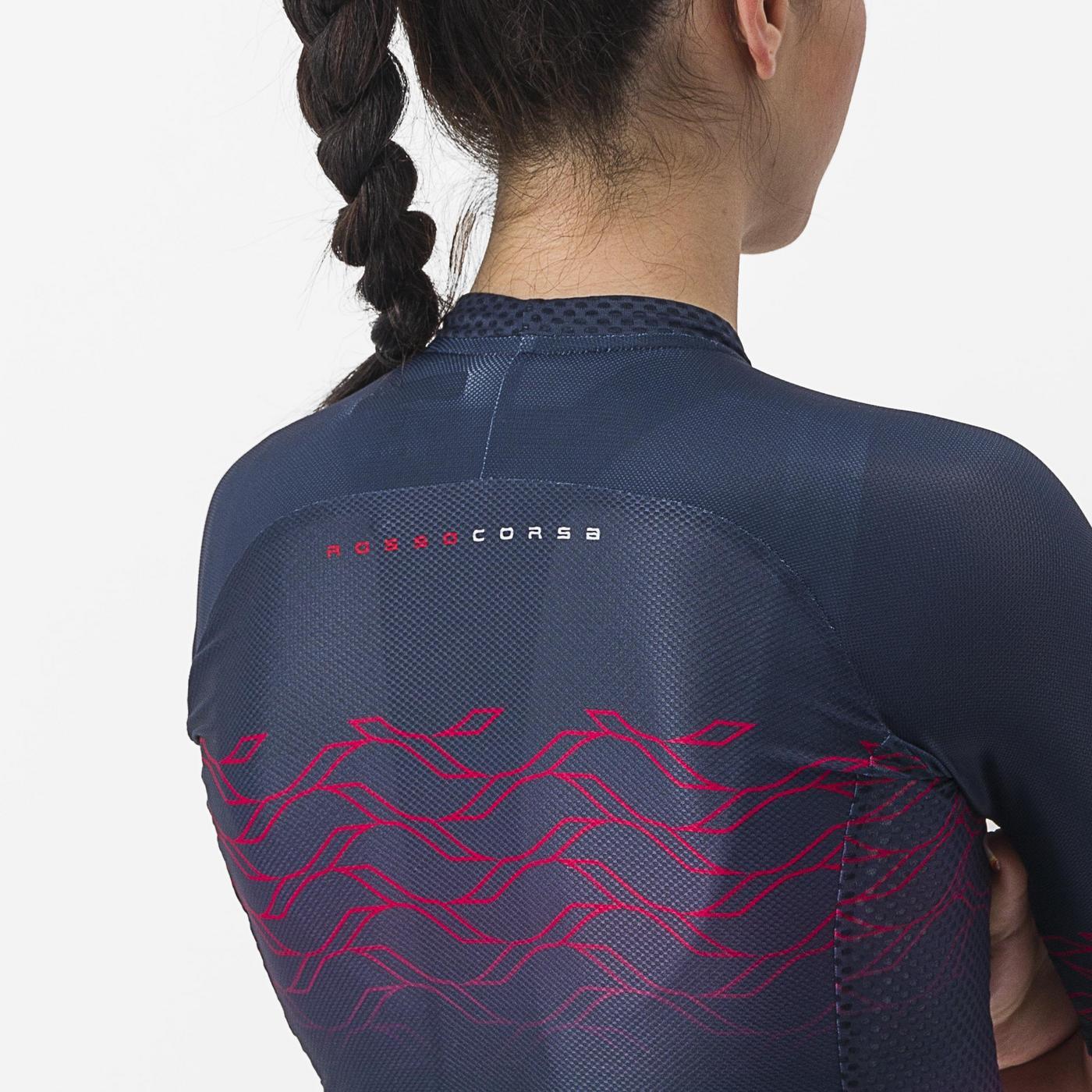 CASTELLI CLIMBER'S 2.0 W Naisten lyhythihainen trikoo Navy/Pinkki