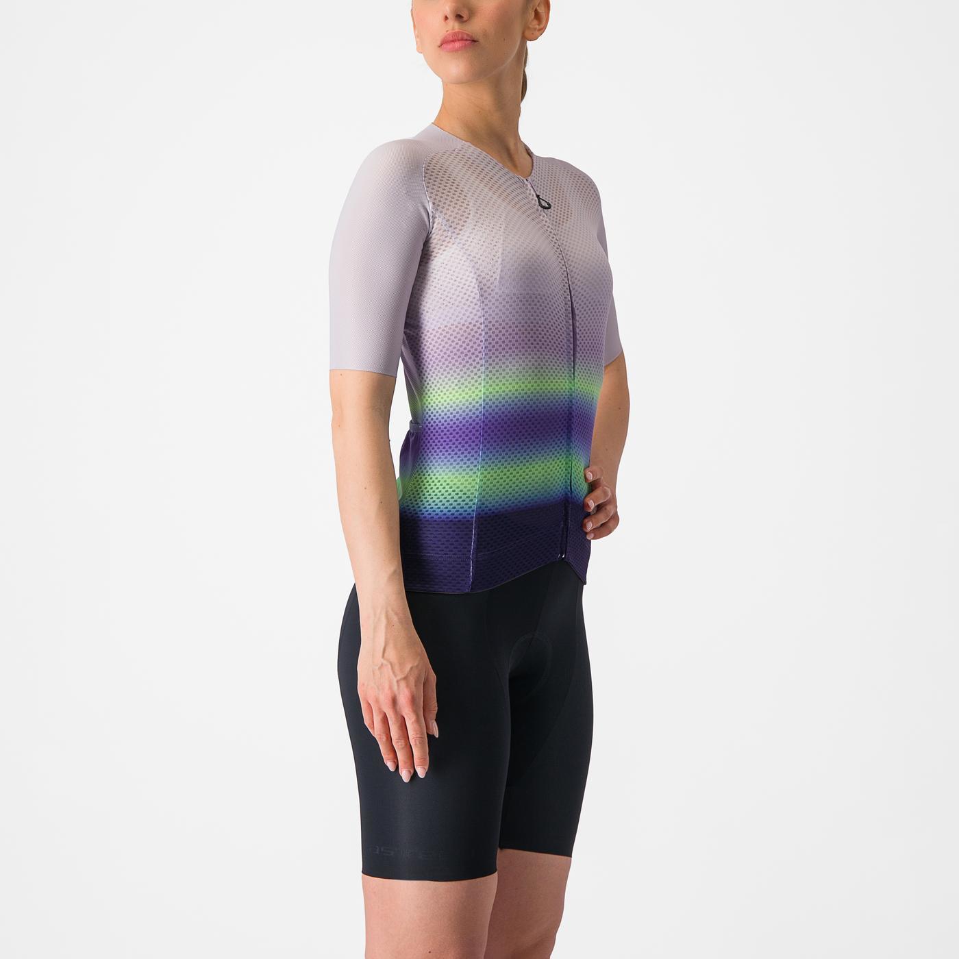 CASTELLI CLIMBER'S 4.0 W Naisten lyhythihainen trikoo violetti/vihreä