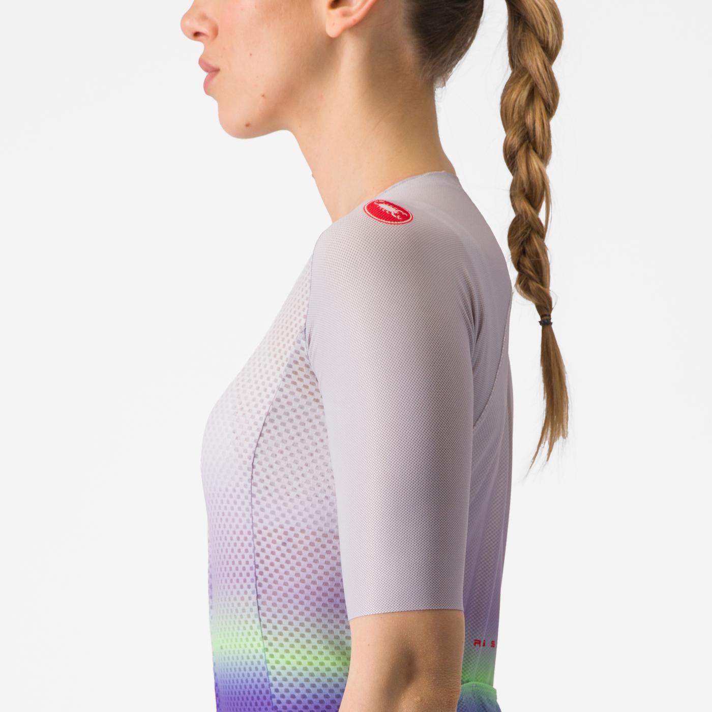 CASTELLI CLIMBER'S 4.0 W Naisten lyhythihainen trikoo violetti/vihreä