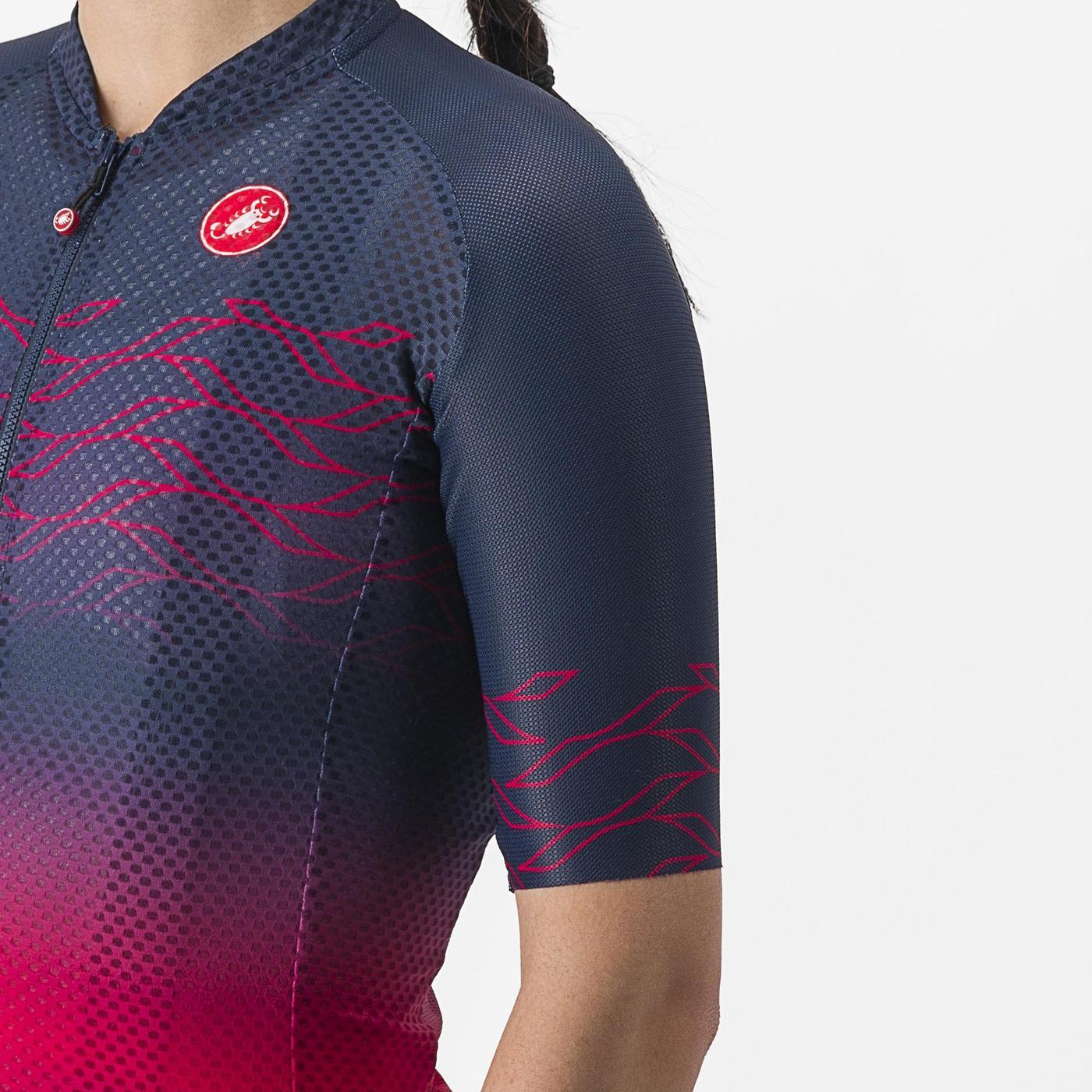 CASTELLI CLIMBER'S 2.0 W Naisten lyhythihainen trikoo Navy/Pinkki