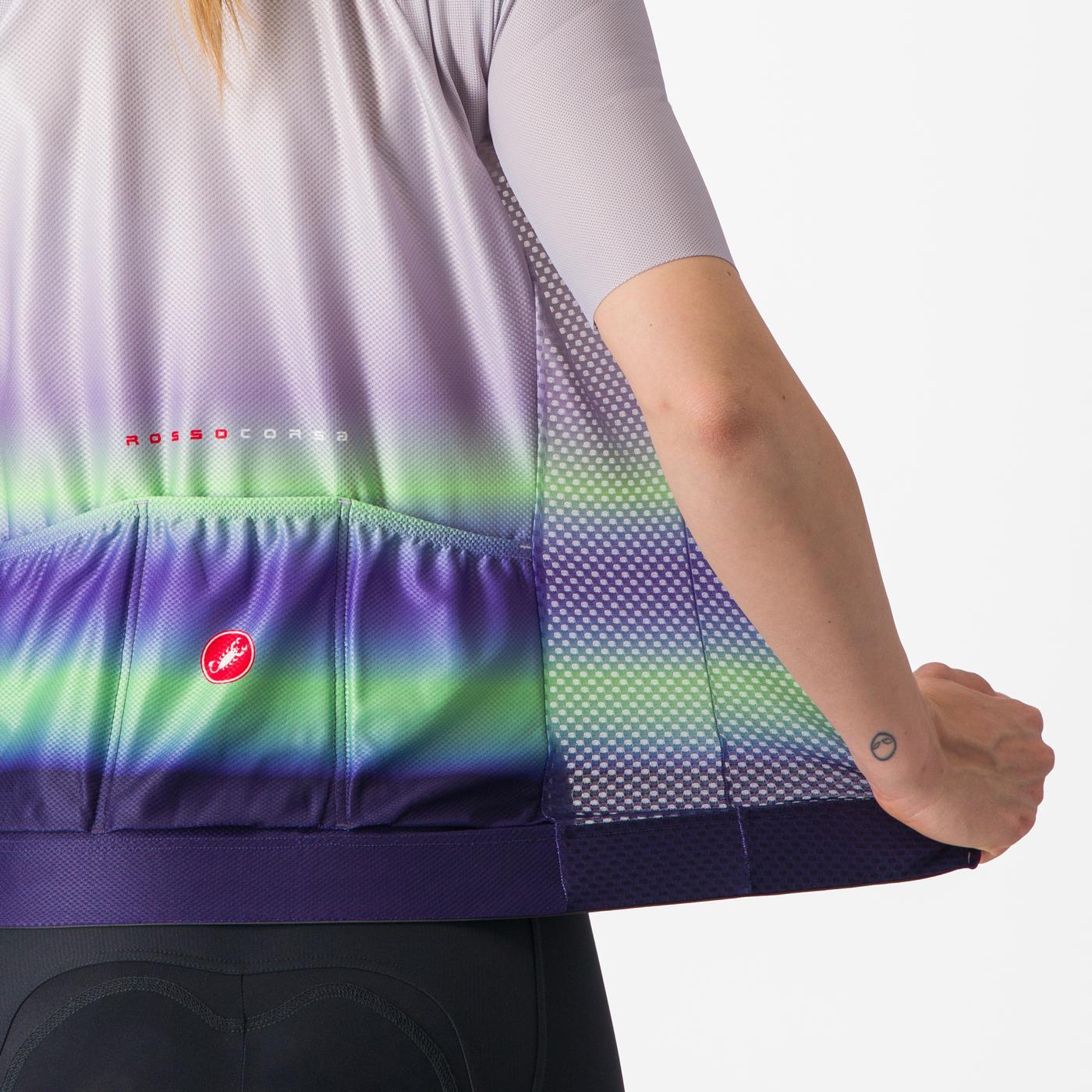 CASTELLI CLIMBER'S 4.0 W Naisten lyhythihainen trikoo violetti/vihreä