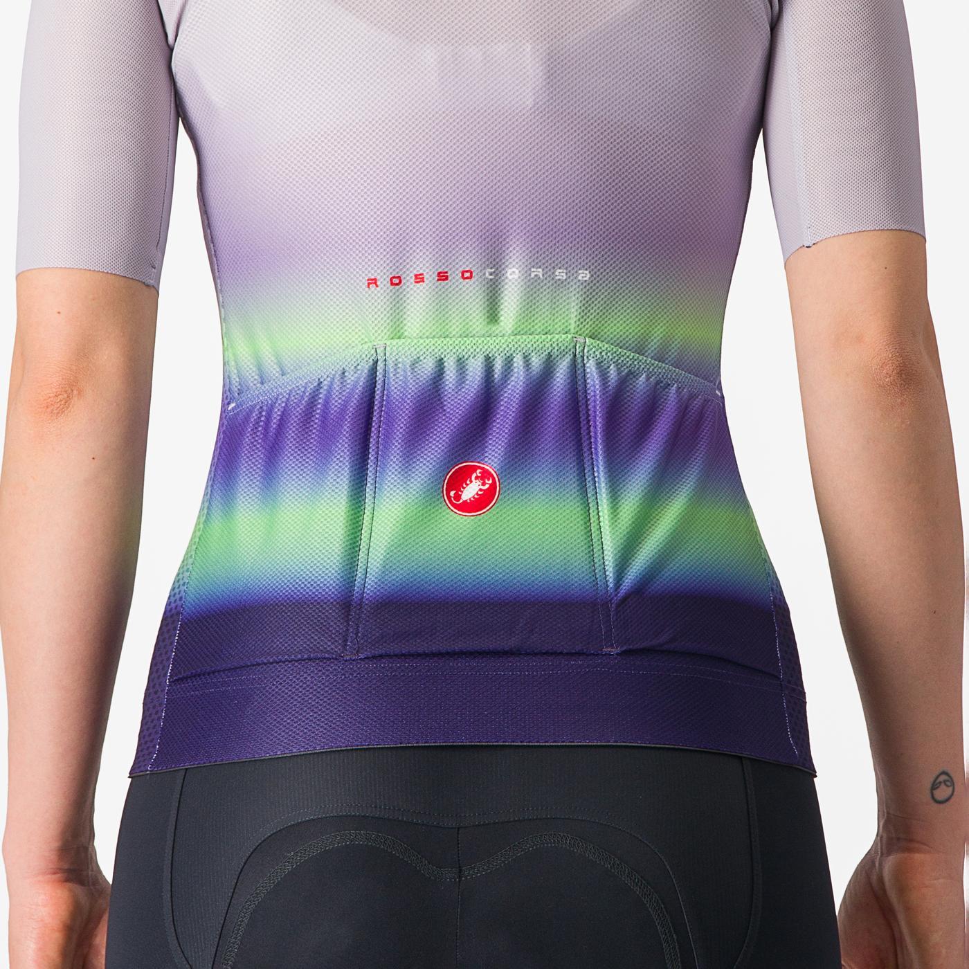 CASTELLI CLIMBER'S 4.0 W Naisten lyhythihainen trikoo violetti/vihreä