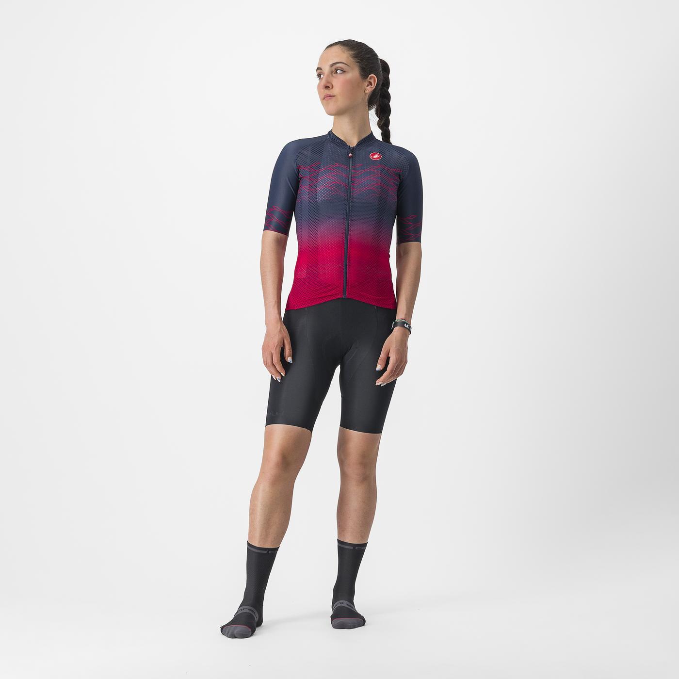 CASTELLI CLIMBER'S 2.0 W Naisten lyhythihainen trikoo Navy/Pinkki