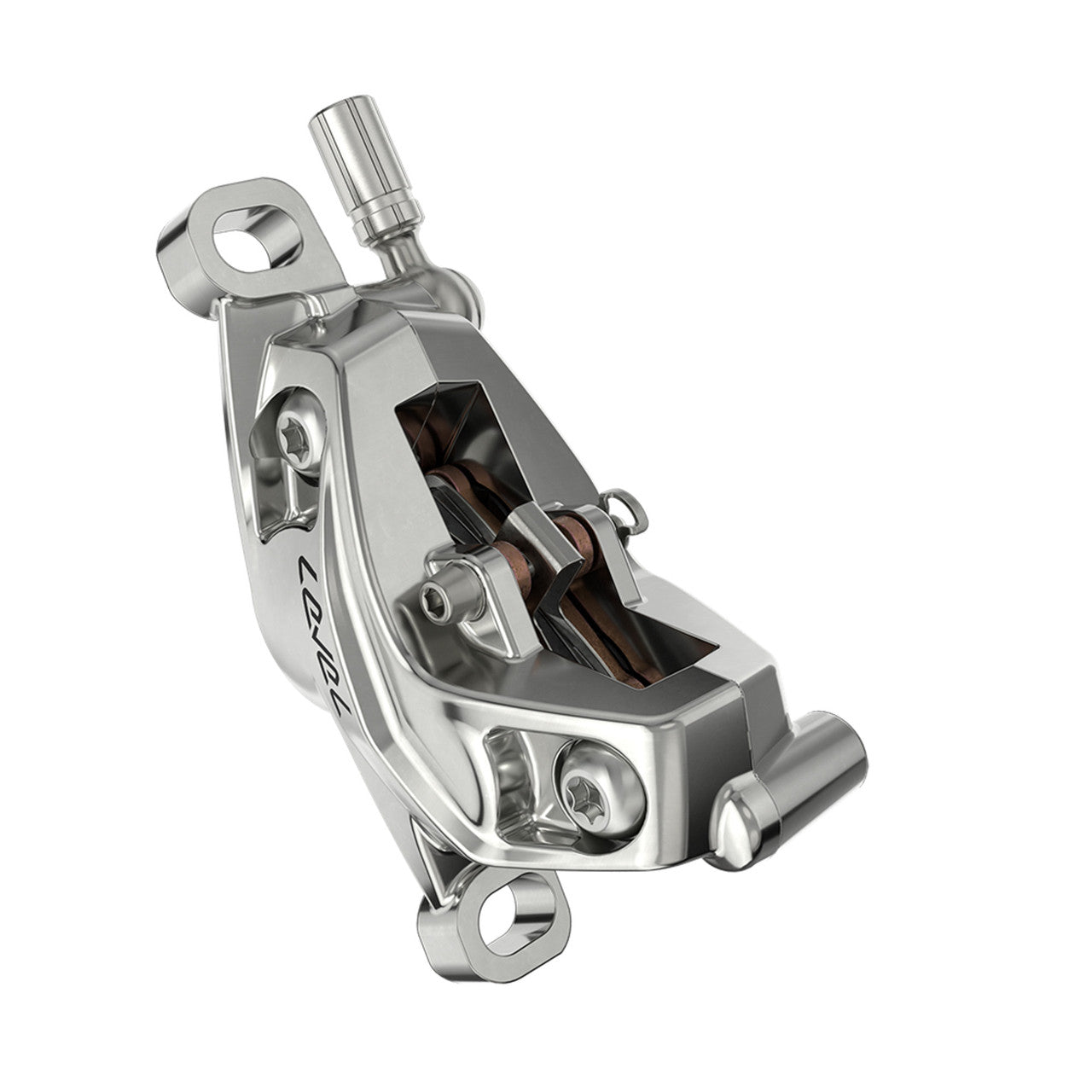 Pari SRAM LEVEL ULTIMATE STEALTH 4-mäntäisiä Silver-jarruja.