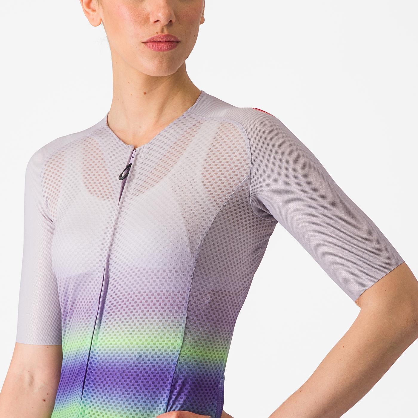 CASTELLI CLIMBER'S 4.0 W Naisten lyhythihainen trikoo violetti/vihreä