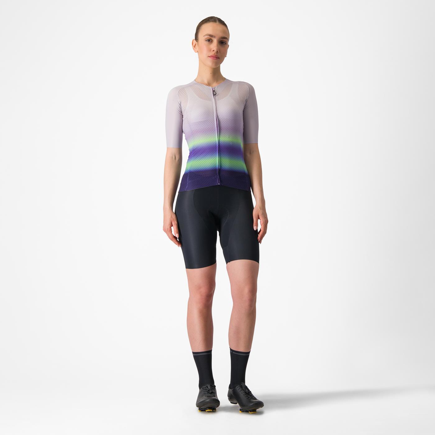 CASTELLI CLIMBER'S 4.0 W Naisten lyhythihainen trikoo violetti/vihreä