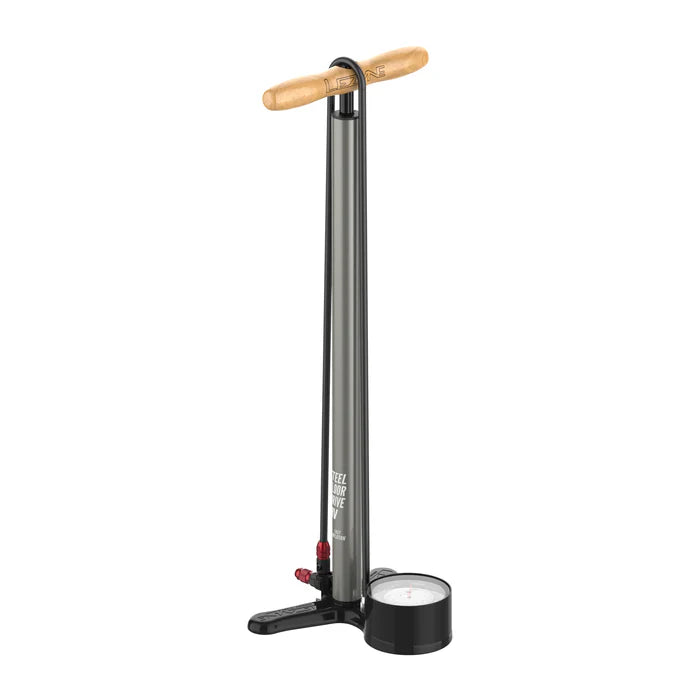 LEZYNE STEEL FLOOR DRIVE 3.5 HV harmaa jalkapumppu