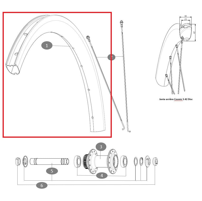 MAVIC COSMIC S42 Disc etupyöräsarja