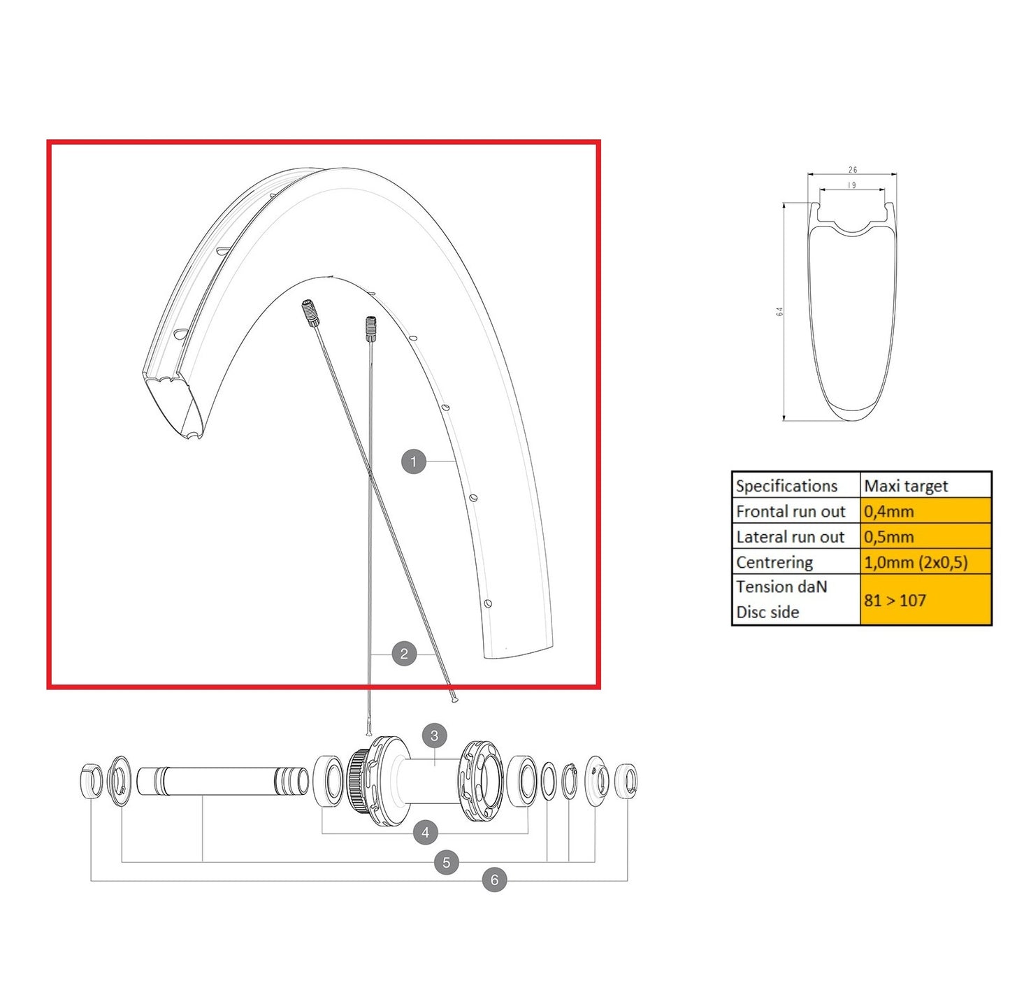 MAVIC COSMIC SL65 UD UD Disc etupyöräsarja
