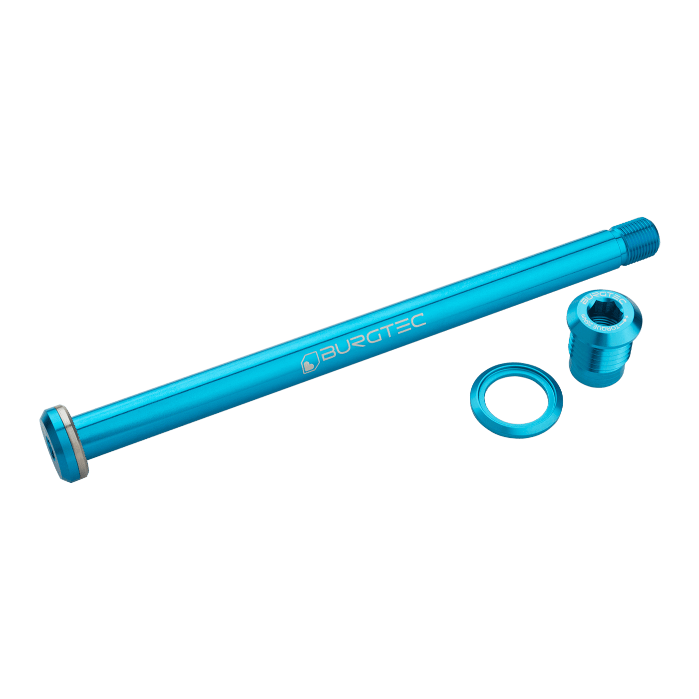 BURGTEC 174mm takapyörän akseli Yeti runkoon Turkoosi