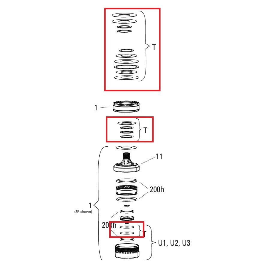 ROCKSHOX Iskun säätöaluslevyt SIDLUXE A2+:n pomppu- ja puristusjousille (2024+)