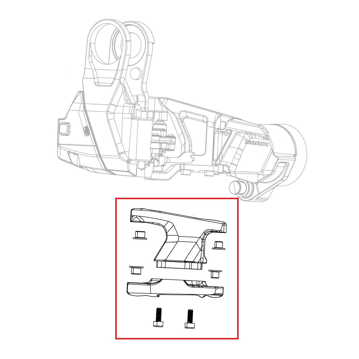 SRAM RED XPLR AXS E1 -vaihteen runkolenkkisarja