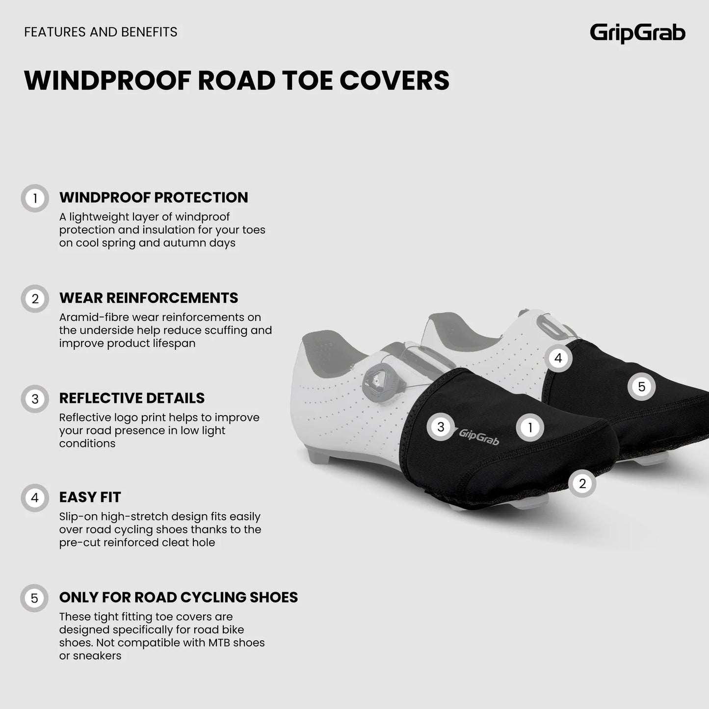 GRIPGRAB WINDPROOF varvassuojat Musta