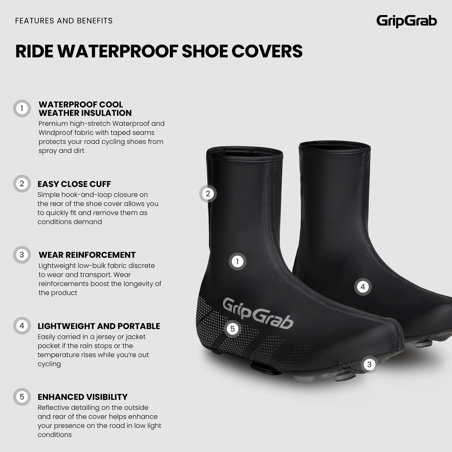 Saappaan suojus GRIPGRAB RIDE WATERPROOF Musta