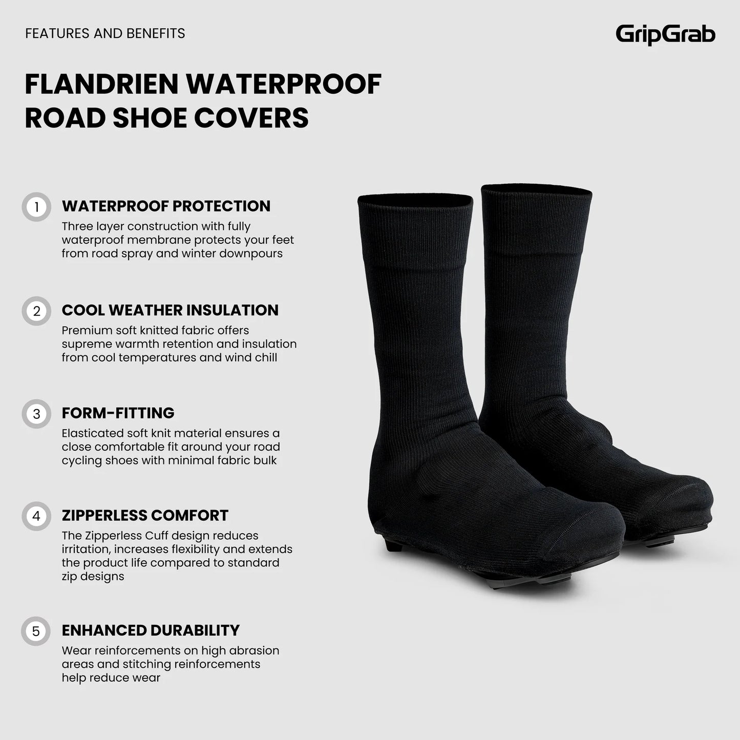 Saappaan suojus GRIPGRAB FLANDRIEN WATERPROOF Musta