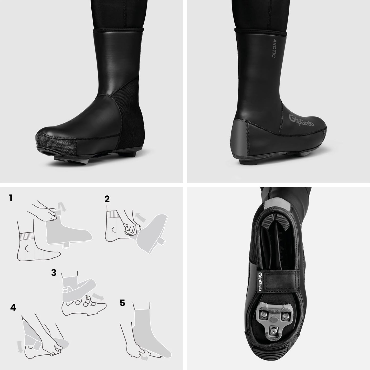 Saappaan suojus GRIPGRAB ARTIC 2 WATERPROOF ROAD Musta