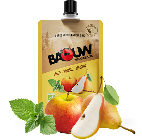 BAOUW Luomu Resepti Hedelmäenergia sose päärynä/omena/mentti (90g)