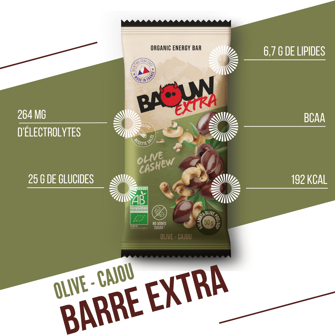 BAOUW ORGANIC EXTRA Suolattu oliivi-cashew energiapatukka (50g)