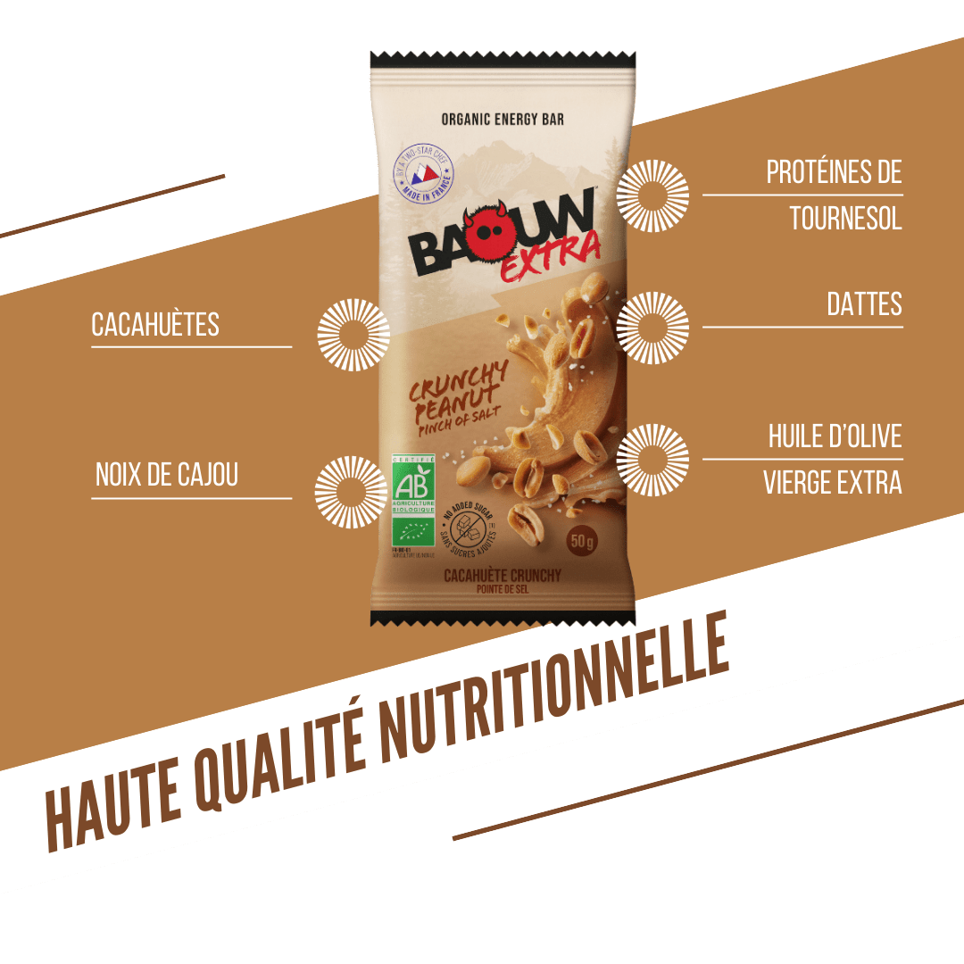 BAOUW ORGANIC EXTRA rapea maapähkinä energiapatukka (50g)