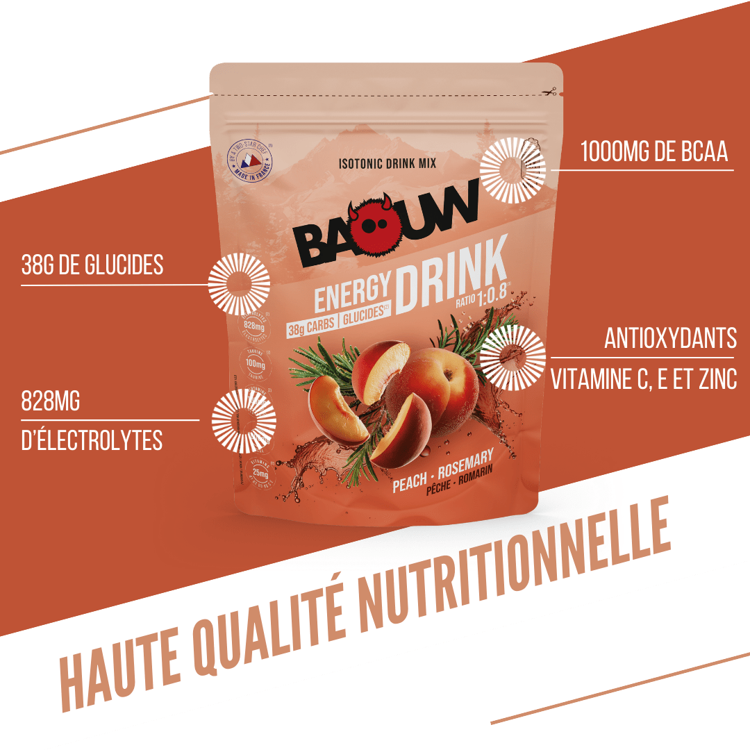 BAOUW ISOTONIC energiajuoma (585g) Persikka Rosmariini