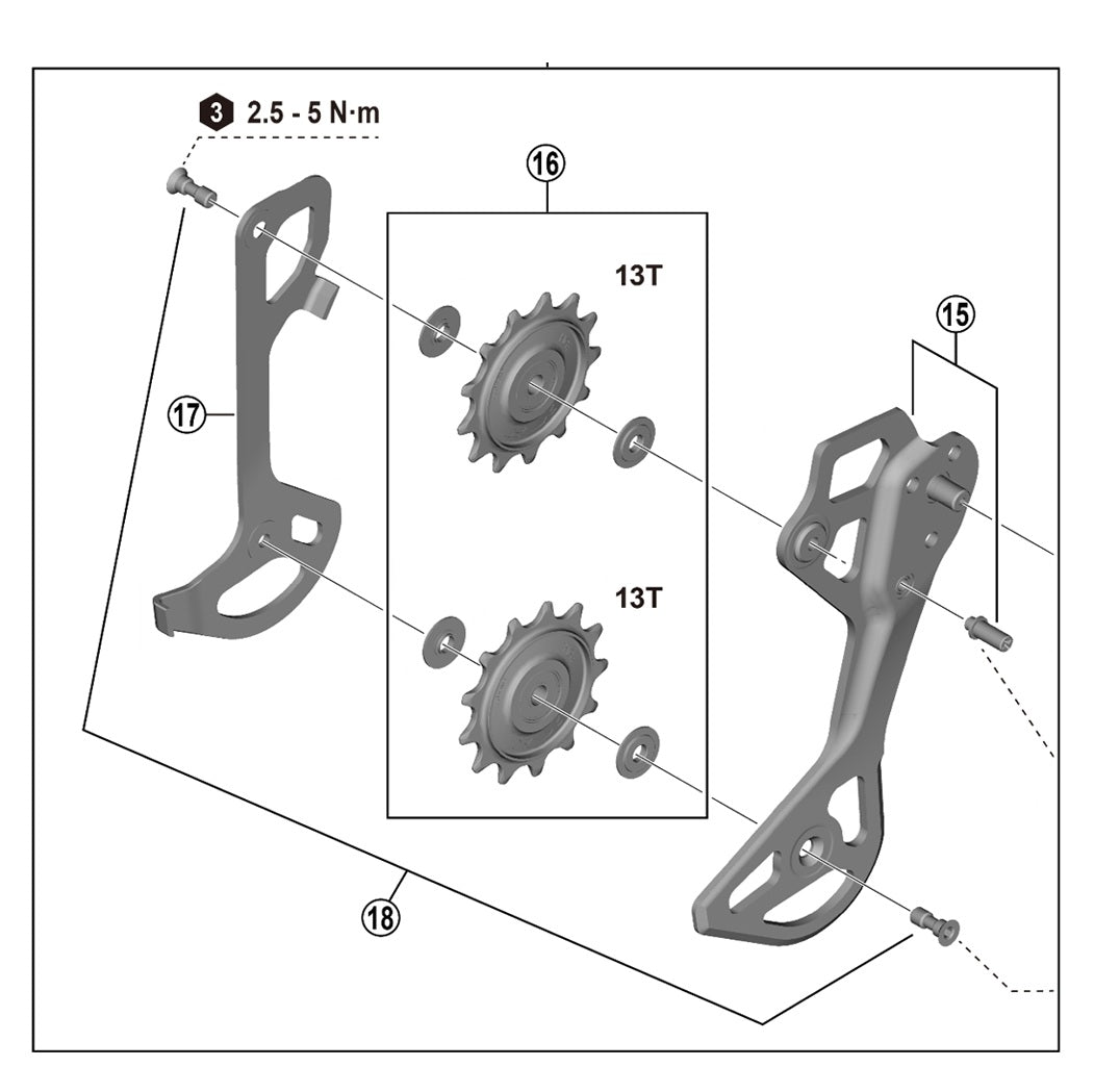 SHIMANO XTR RD-M9250 12V takavaihde vaihteet SGS