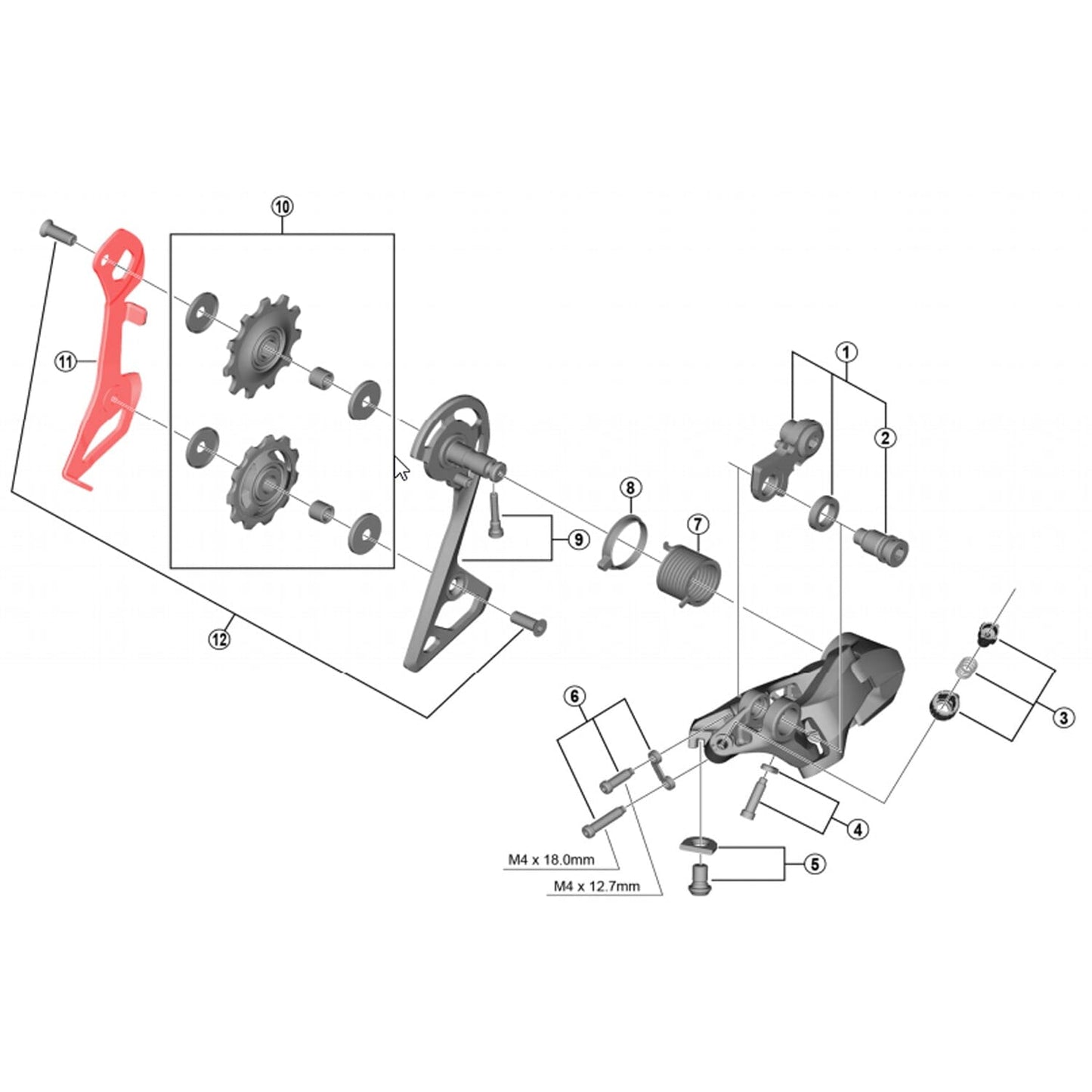 Chape Interne pour Dérailleur Arrière SHIMANO 105 RD-R7000 SS #Y3F306000