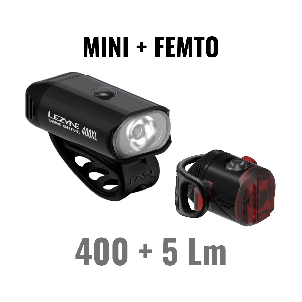 Etu- ja takavalot LEZYNE MINI DRIVE 400XL / FEMTO USB