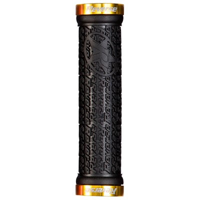 REVERSE COMPONENTS STAMP Lock-On kahvat Ø 30mm Musta/Kultainen