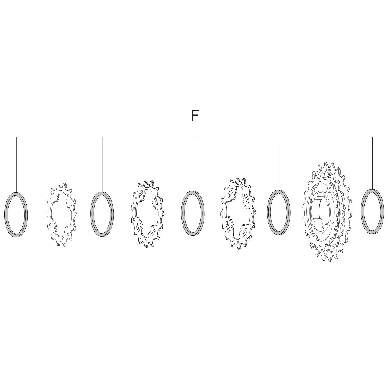 Kasettivälikappale 12V CAMPAGNOLO 2mm (5 kpl)