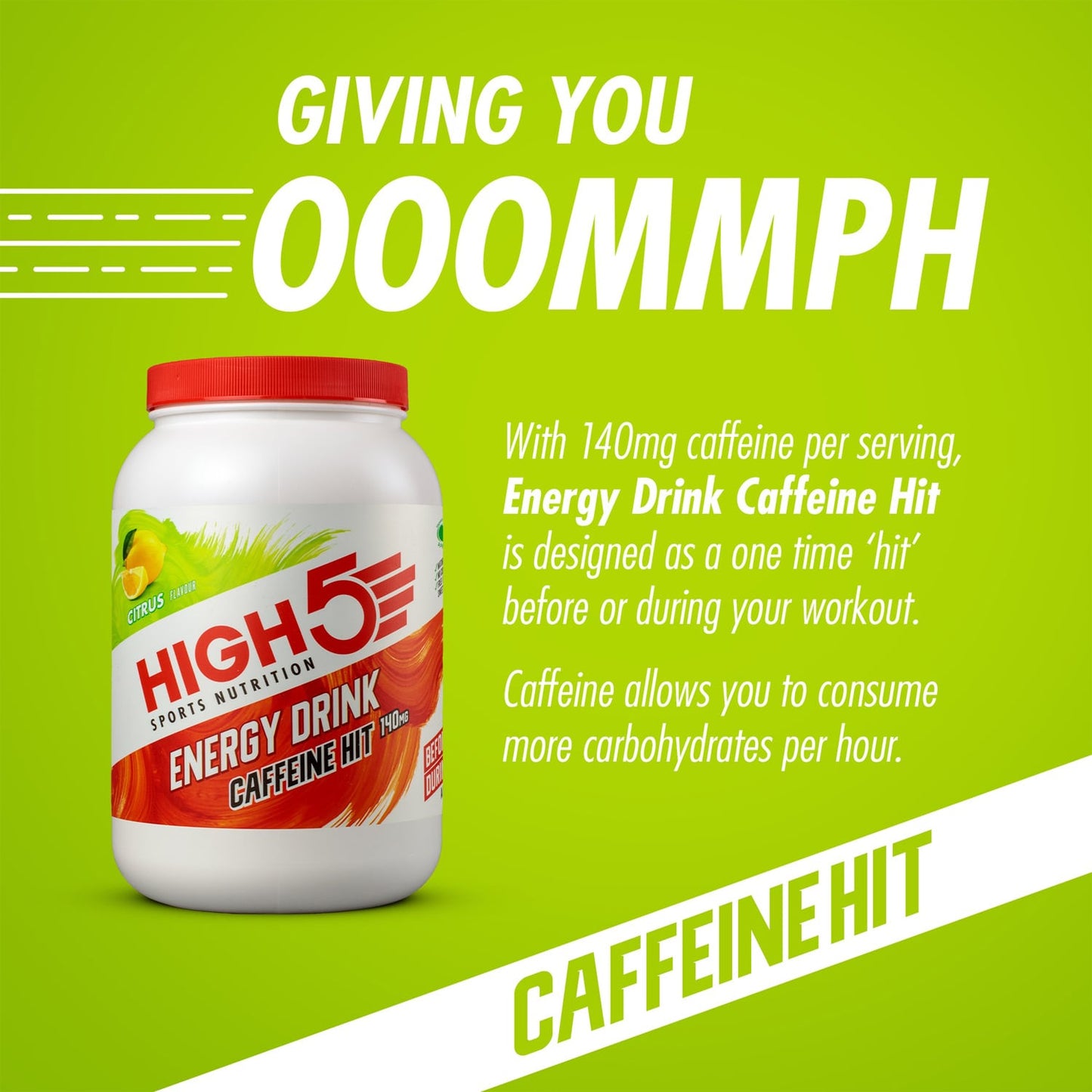Energiajuoma HIGH5 ENERGIAJUOMA KAFFEIINI HIT (1.4kg) Sitruuna