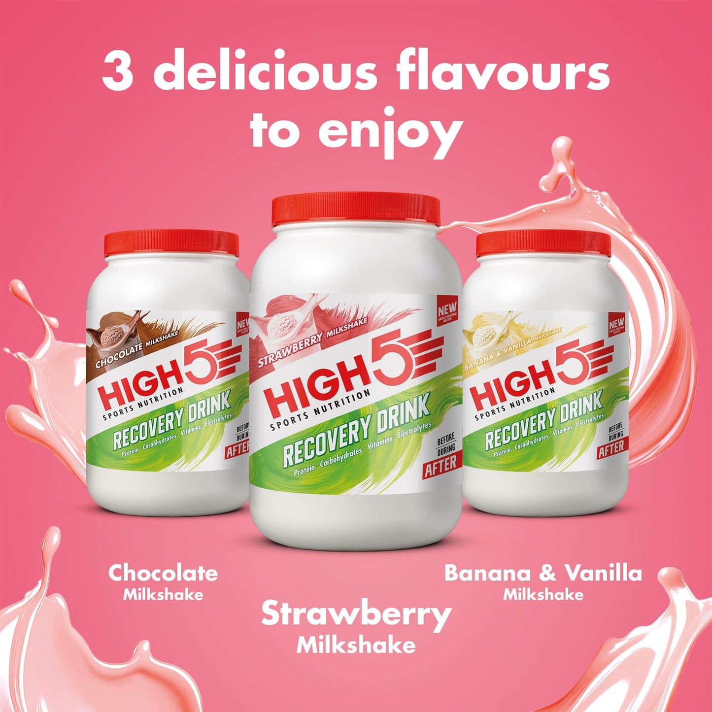 HIGH5 RECOVERY DRINK (1.6kg) Mansikka Milkshake (mansikka)