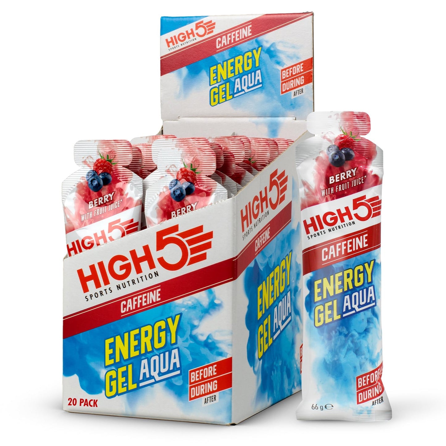 High5 ENERGY GEL Aqua Kofeiini (66g) Punaiset hedelmät (66g)