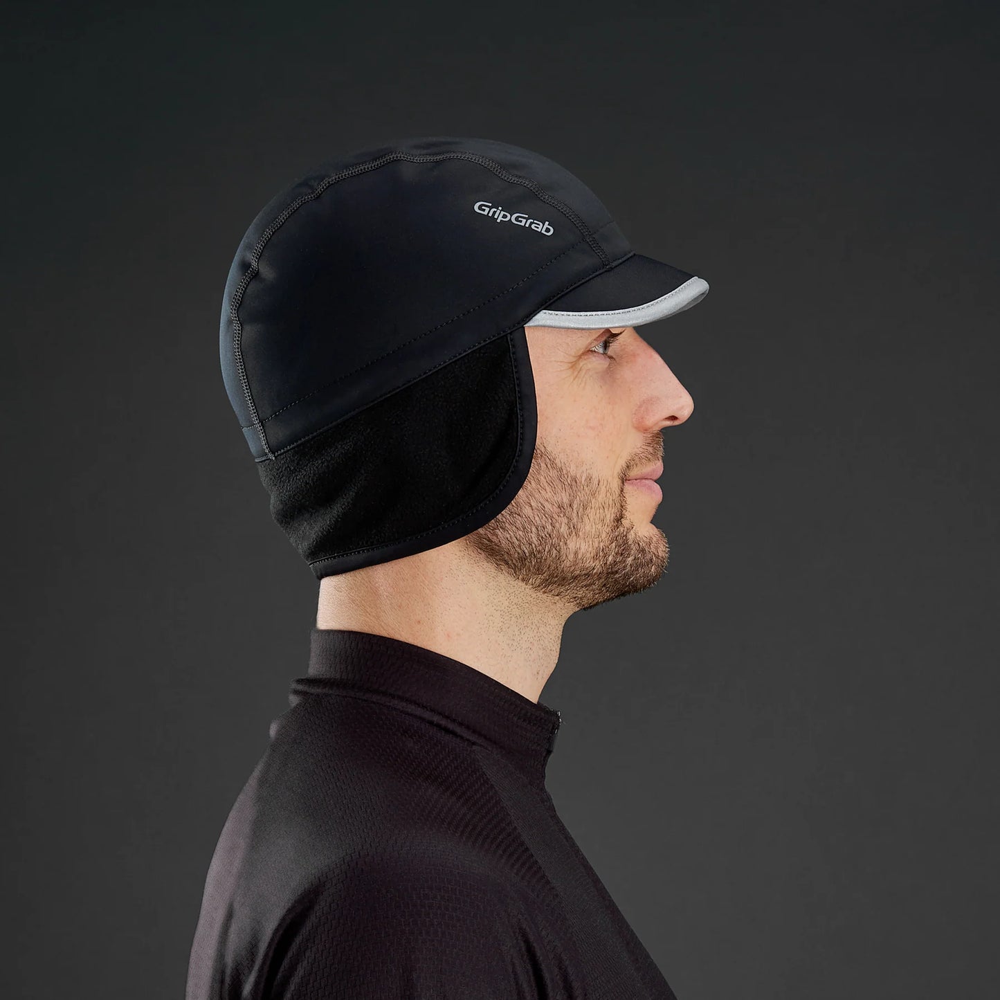 GRIPGRAB BELGIAN STYLE THERMAL WINDPROOF WINTER CAP Musta