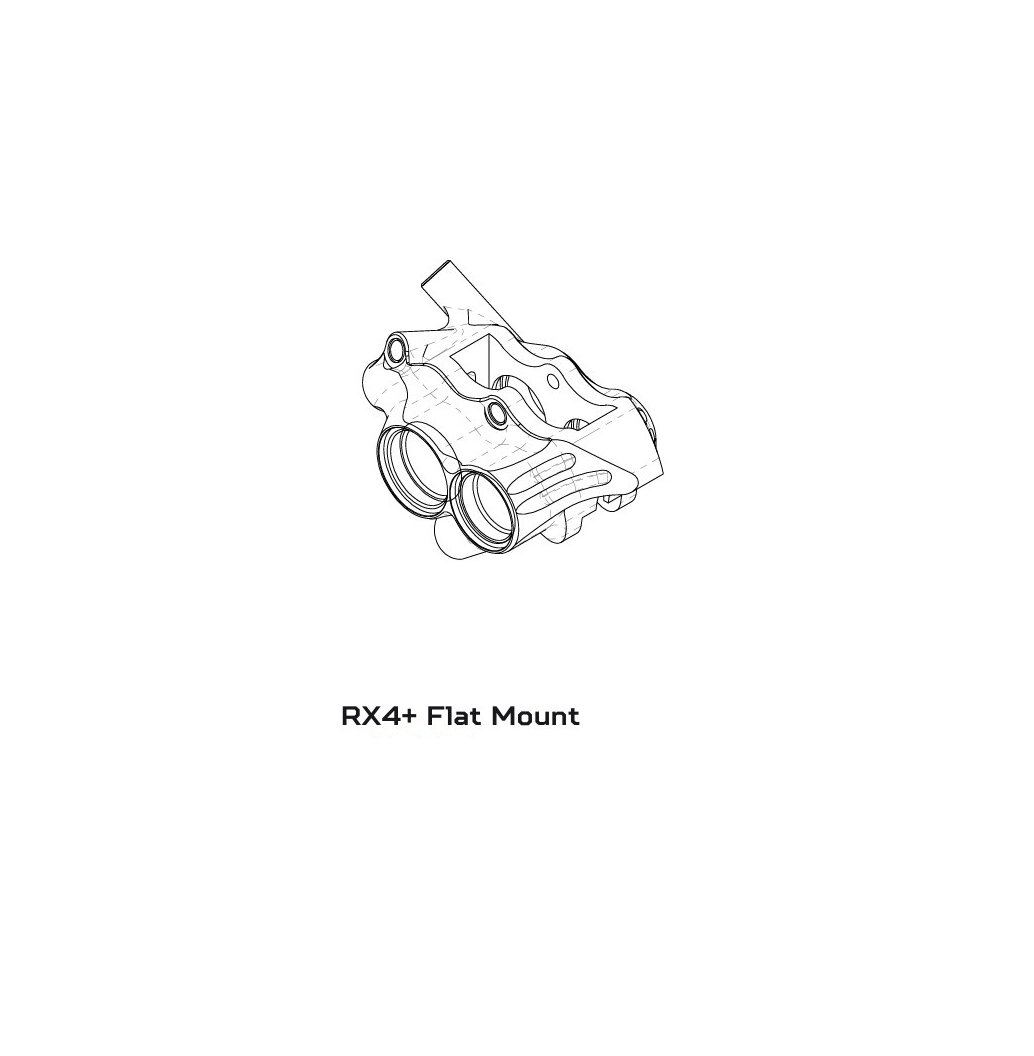 HOPE RX4 + FM 34mm 4 mäntä DOT Silver hydraulinen jarrusatula