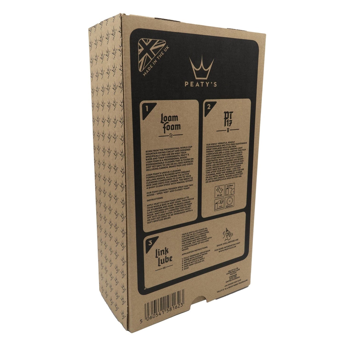 Huoltopakkaus PEATY'S WASH PREVENT LUBRICATE STARTER PACK (käynnistyspakkaus)
