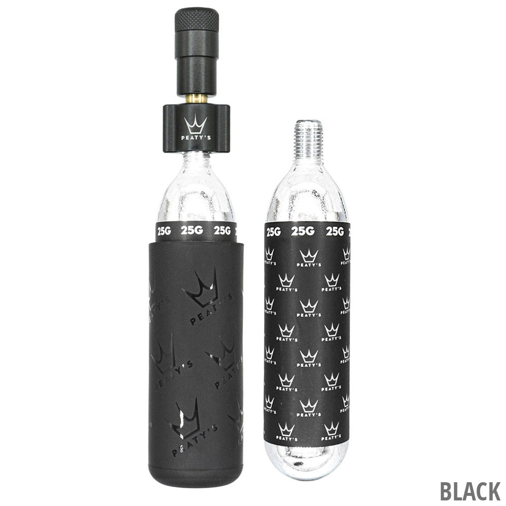 PEATY'S HOLESHOT MTB CO2-perkuri + 2 x 25g kierteitetyt CO2-patruunat Musta