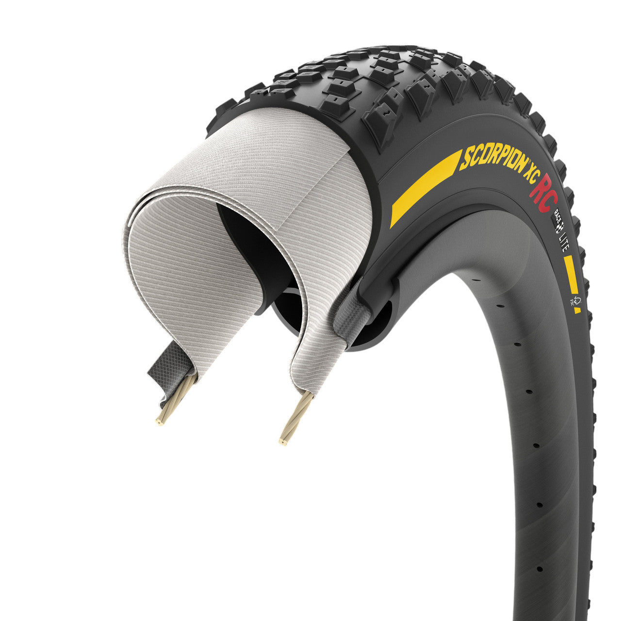 PIRELLI SCORPION RACE XC RC Lite 29x2.40 Tubeless Ready pehmeä keltainen Team Edition -rengas PIRELLI SCORPION RACE XC RC Lite 29x2.40 Tubeless Ready pehmeä keltainen Team Edition -rengas