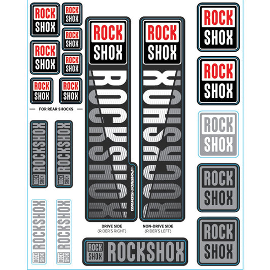 Kit Stickers pour Fourches Simple Té  ROCKSHOX Plongeurs 35 mm (2018+) Stealth