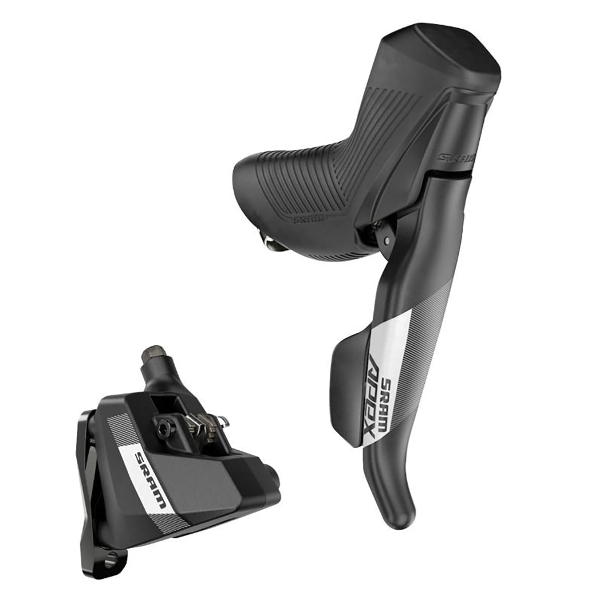 Pari SRAM APEX D1 HRD 1x12 Flat Mount Discless-vipuja ja -satuloita.