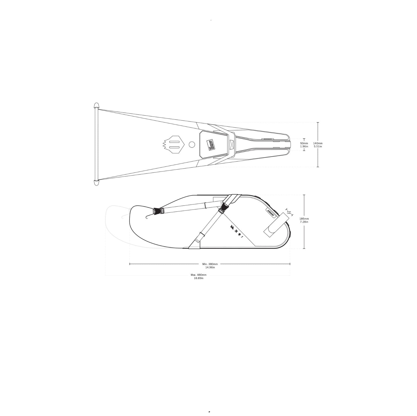 USWE ROLLTOP SADDLE BAG 9 L Musta
