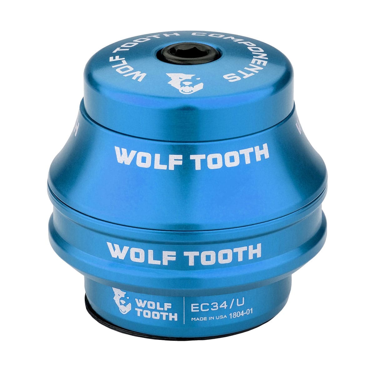 Korkea kuppi WOLF TOOTH PREMIUM ulkoiselle kuulokkeelle 1"1/8 EC34 Stack 16 mm sininen