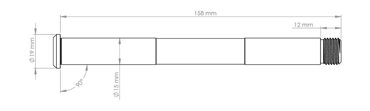 BURGTEC etupyörän akseli Rockshox-haarukalle 15x110 mm Boost Hopea
