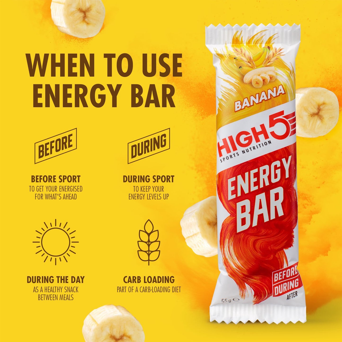 HIGH5 ENERGIAPATUKKA (55g) Banaani