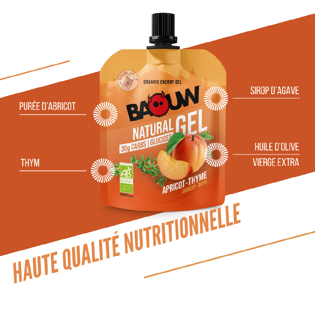 BAOUW Luomu Aprikoosi-hyme-energiageeli (85g)