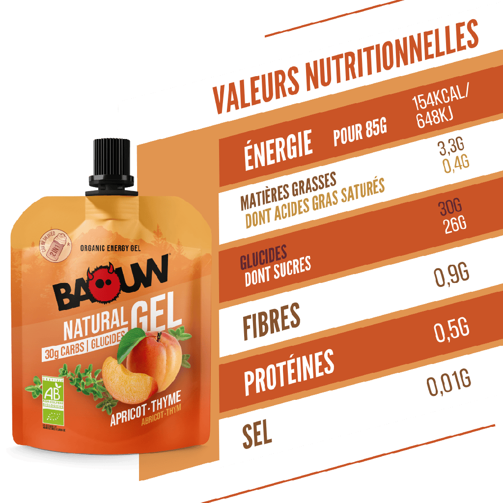 BAOUW Luomu Aprikoosi-hyme-energiageeli (85g)