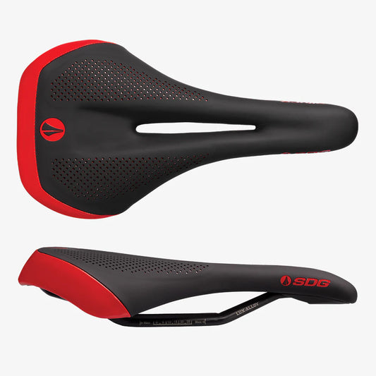 SDG ALLURE V2 Naisten satula Lux-Alloy Rails Musta/punainen