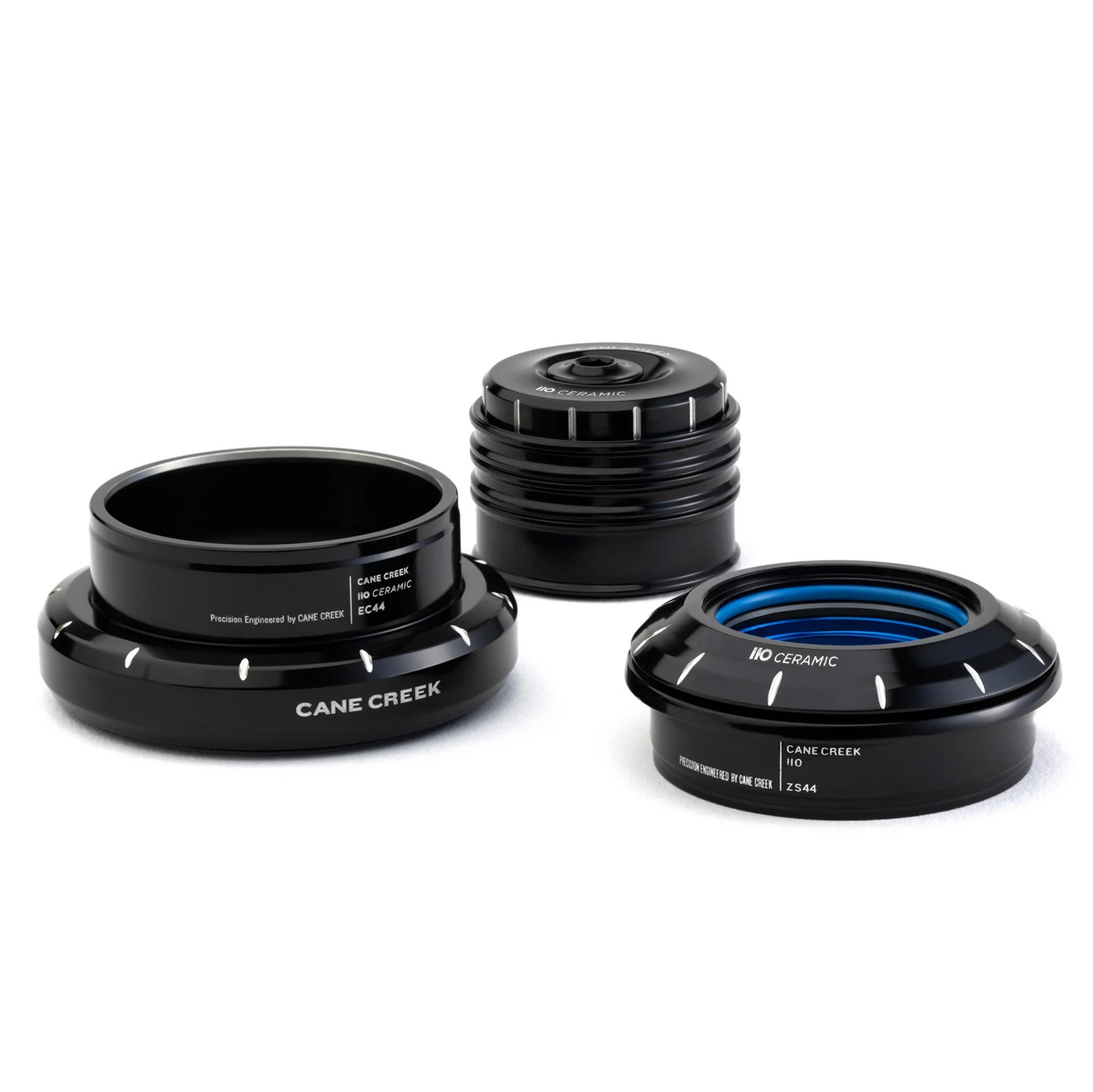 Ohjausarja CANE CREEK 110 Ceramic Tapered , 1 1/8"-1.5", ZS44/28.6/H8 | EC44/40/H12, musta/ hopea